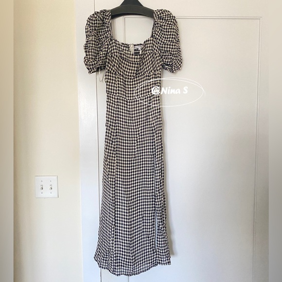 Reformation Bandit Dress in April Check - Picture 4 of 9